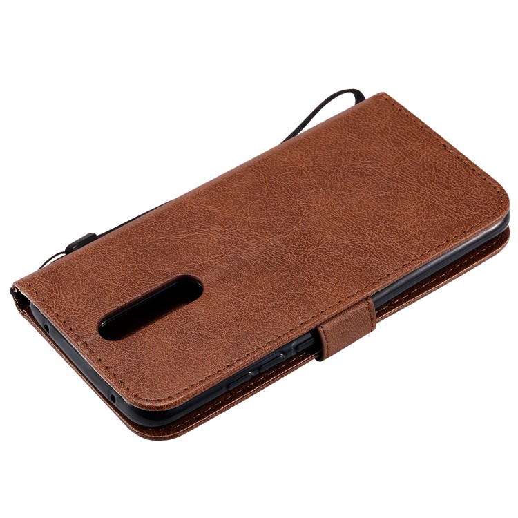 Pure Color Wallet Leather Shell Casing for Xiaomi Redmi 8 - Brown-6