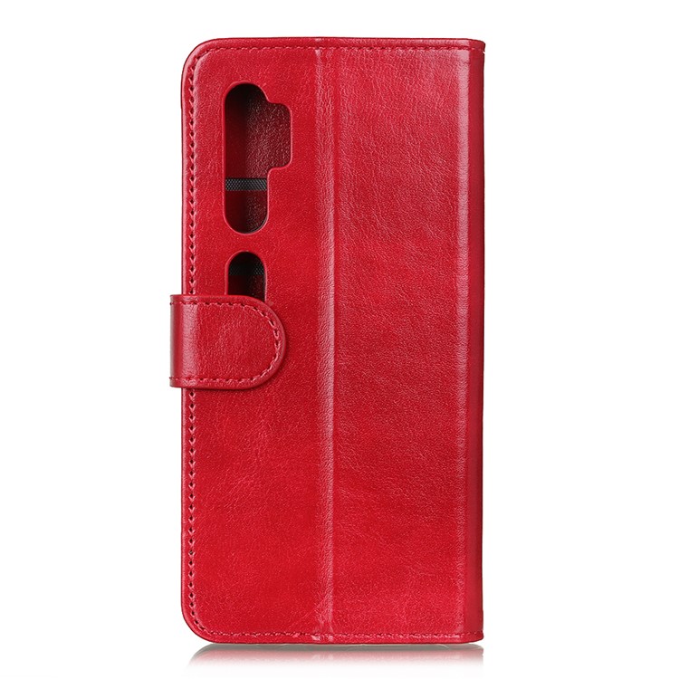 Crazy Horse Leather Phone Cell Wallet Case for Xiaomi Mi Note 10 - Red-3