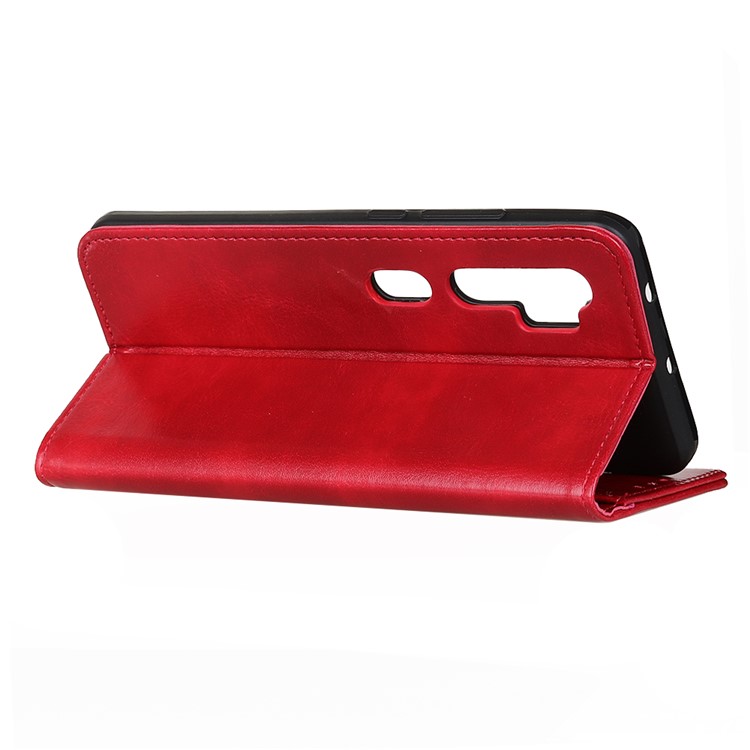 Crazy Horse Leather Phone Cell Wallet Case for Xiaomi Mi Note 10 - Red-4