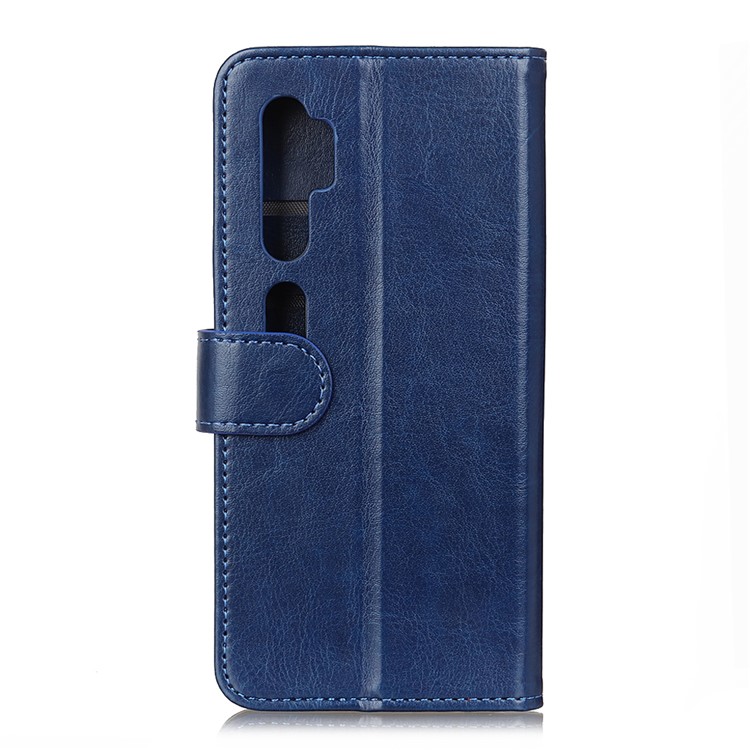 Crazy Horse Leather Phone Cell Wallet Case for Xiaomi Mi Note 10 - Blue-3
