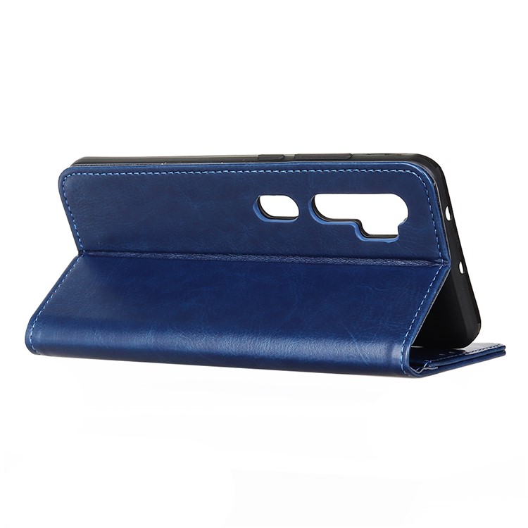 Crazy Horse Leather Phone Cell Wallet Case for Xiaomi Mi Note 10 - Blue-5