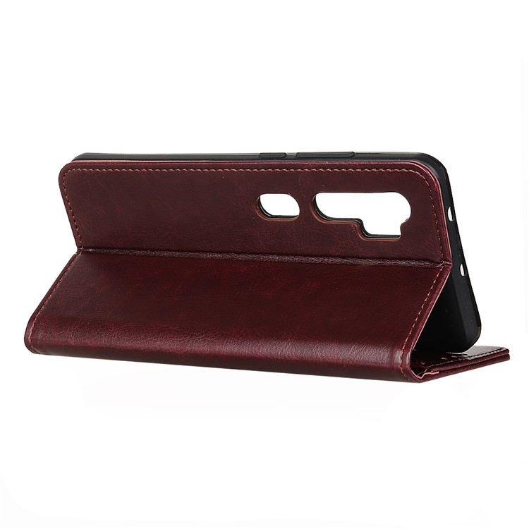 Crazy Horse Leather Phone Cell Wallet Case for Xiaomi Mi Note 10 - Brown-4