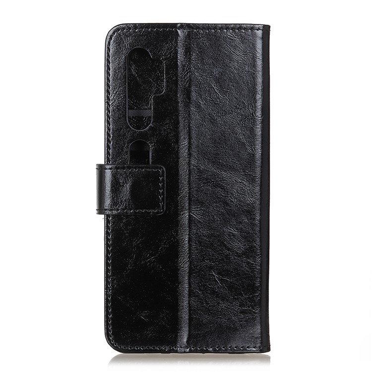 Crazy Horse Leather Wallet Case for Xiaomi Mi Note 10 - Black-2