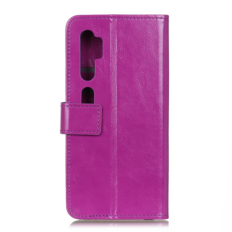 Crazy Horse Leather Wallet Case for Xiaomi Mi Note 10 - Purple-3