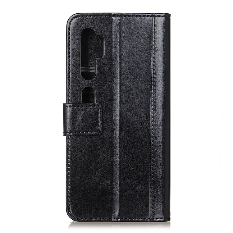 Rivet Decorated Crazy Horse Leather Wallet Case for Xiaomi Mi Note 10 - Black-2