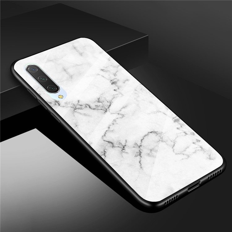 Marble Texture Tempered Glass Back + TPU Hybrid Shell for Xiaomi Mi CC9e / Mi A3 - Style E-1
