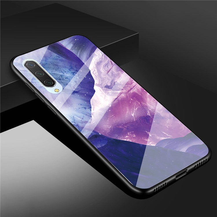 Marble Texture Tempered Glass Back + TPU Hybrid Shell for Xiaomi Mi CC9e / Mi A3 - Style K-1
