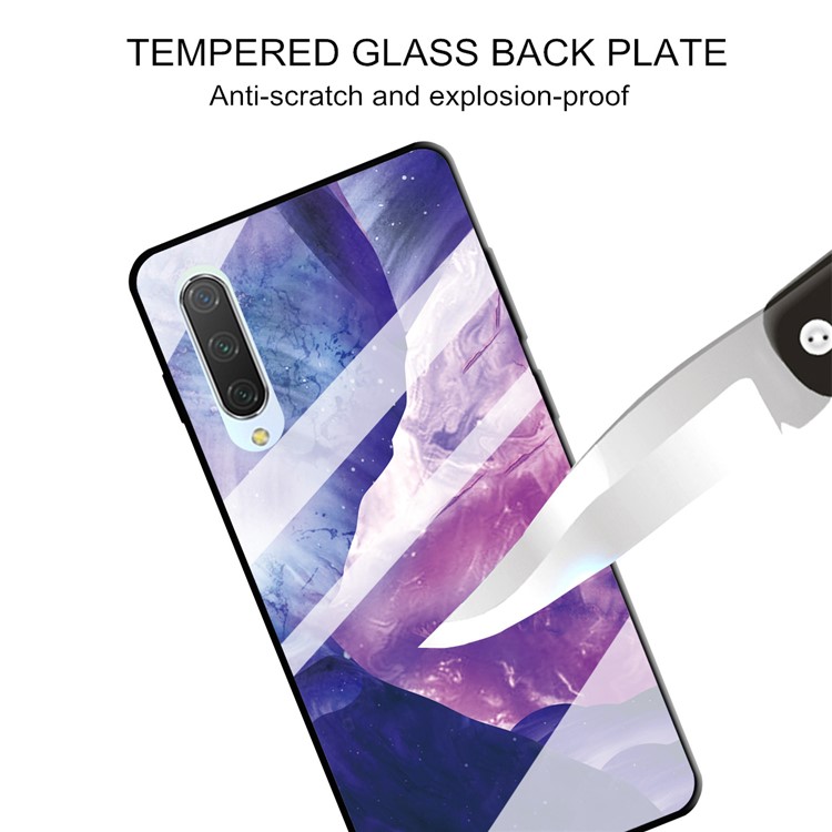 Marble Texture Tempered Glass Back + TPU Hybrid Shell for Xiaomi Mi CC9e / Mi A3 - Style K-2