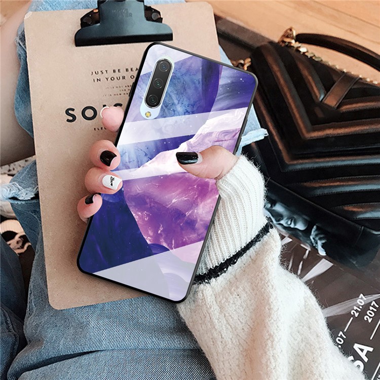 Marble Texture Tempered Glass Back + TPU Hybrid Shell for Xiaomi Mi CC9e / Mi A3 - Style K-4