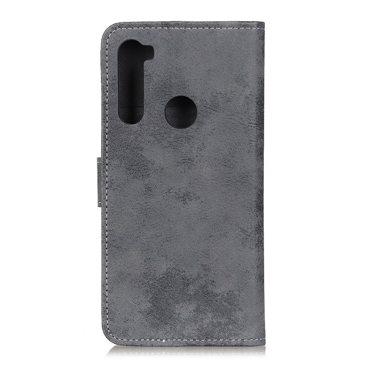 Vintage Style Leather Wallet Case for Xiaomi Redmi Note 8T - Grey-3