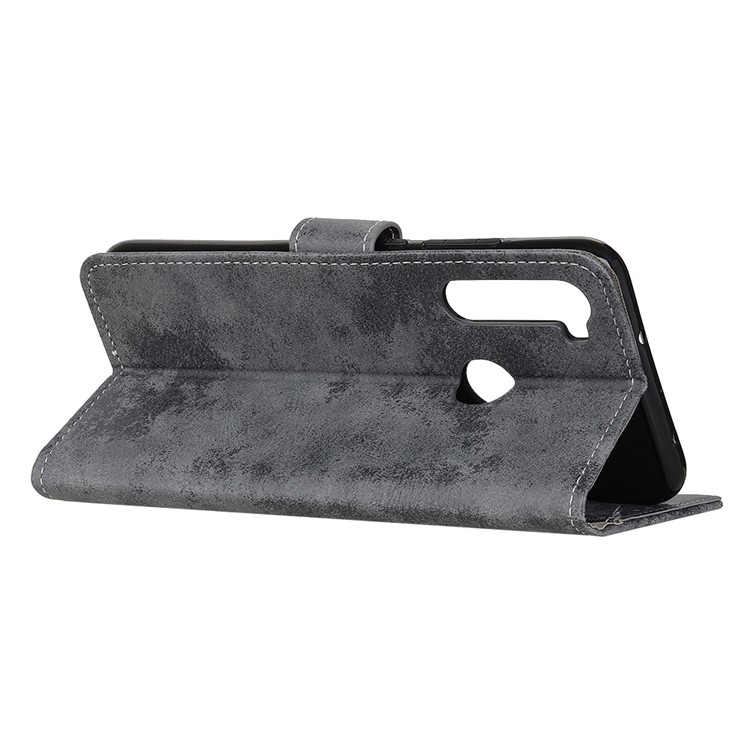 Vintage Style Leather Wallet Case for Xiaomi Redmi Note 8T - Grey-5
