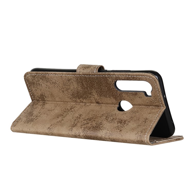 Vintage Style Leather Wallet Case for Xiaomi Redmi Note 8T - Khaki-4