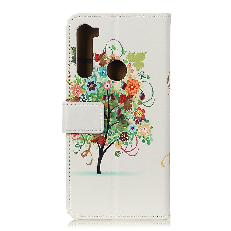 Pattern Printing PU Leather Wallet Stand Phone Cover for Xiaomi Redmi Note 8T - Colorful Tree with Grapes-2