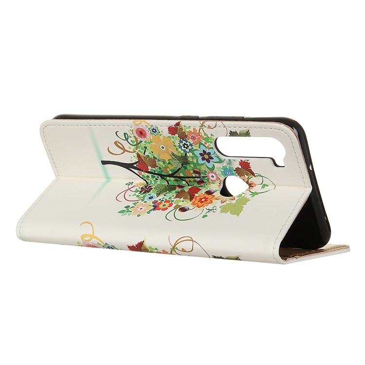 Pattern Printing PU Leather Wallet Stand Phone Cover for Xiaomi Redmi Note 8T - Colorful Tree with Grapes-3