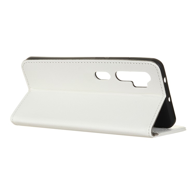 Litchi Surface Wallet Leather Casing for Xiaomi Mi Note 10/Mi CC9 Pro - White-4
