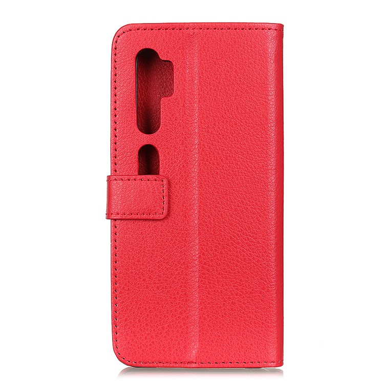 Litchi Surface Wallet Leather Casing for Xiaomi Mi Note 10/Mi CC9 Pro - Red-3