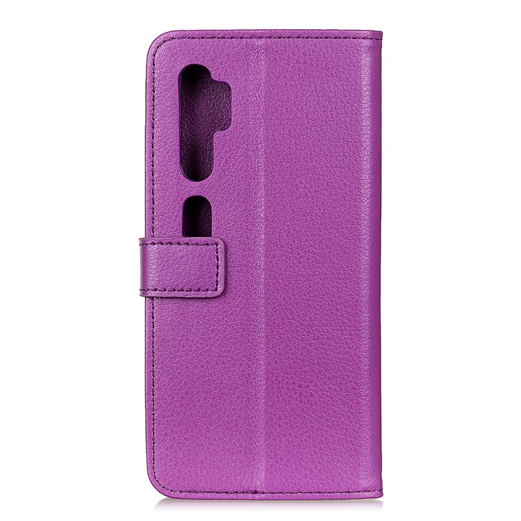 Litchi Surface Wallet Leather Casing for Xiaomi Mi Note 10/Mi CC9 Pro - Purple-3