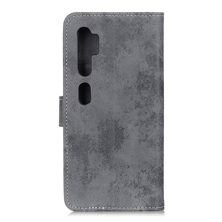 Retro Leather Wallet Stylish Case Cover for Xiaomi Mi Note 10/Mi CC9 Pro - Grey-3