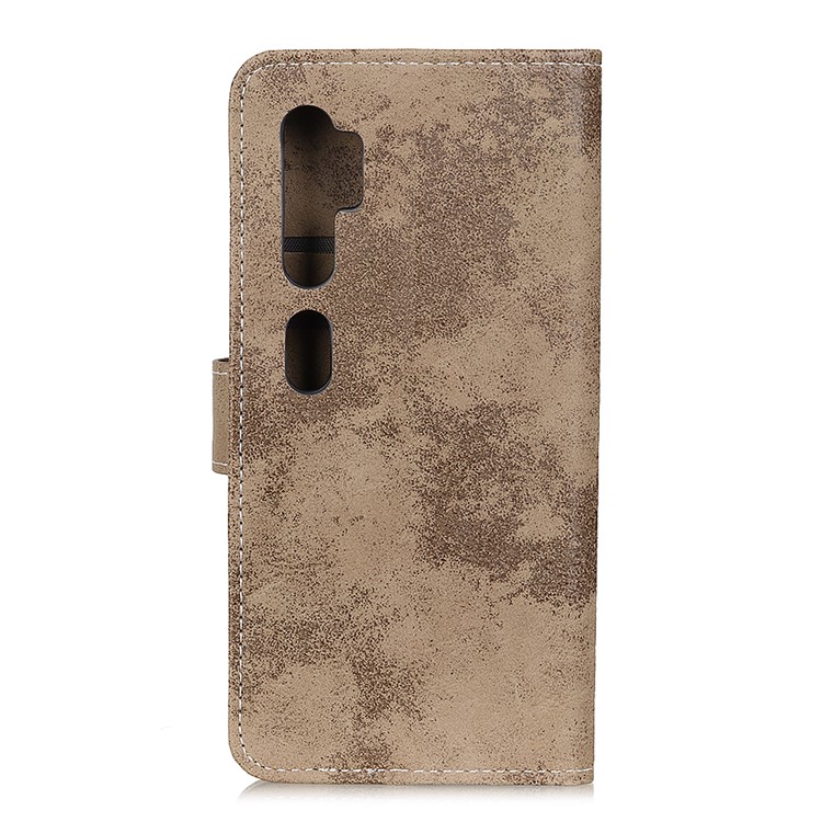 Retro Leather Wallet Stylish Case Cover for Xiaomi Mi Note 10/Mi CC9 Pro - Khaki-3