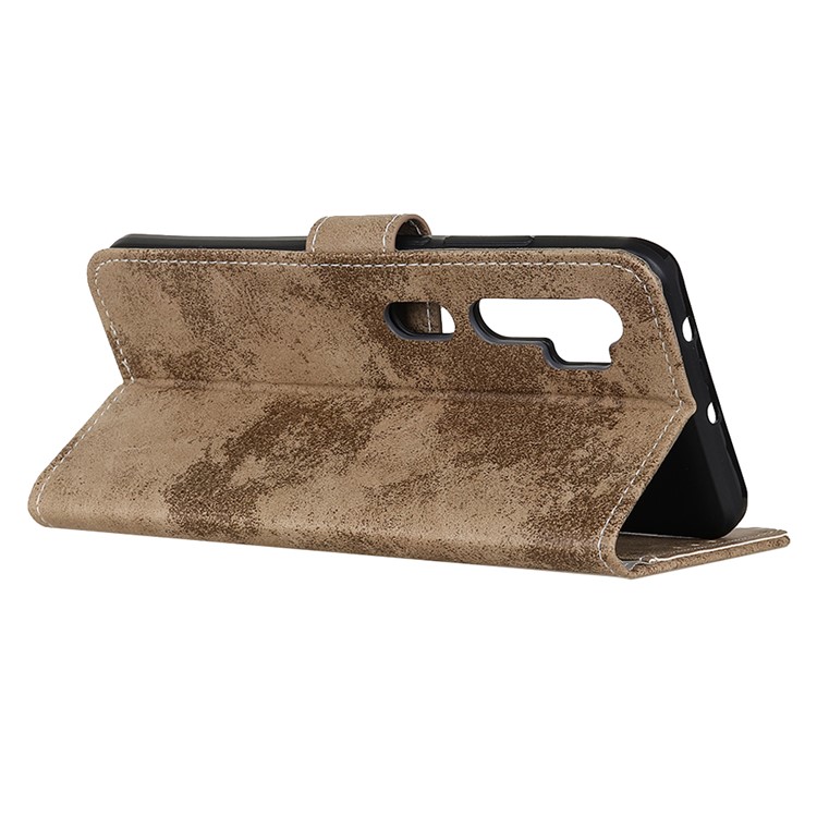 Retro Leather Wallet Stylish Case Cover for Xiaomi Mi Note 10/Mi CC9 Pro - Khaki-4