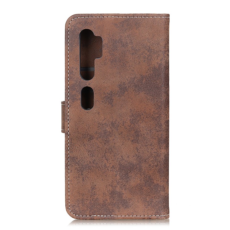 Retro Leather Wallet Stylish Case Cover for Xiaomi Mi Note 10/Mi CC9 Pro - Coffee-3