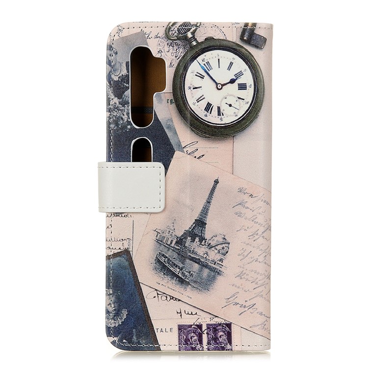 Pattern Printing PU Leather Wallet Stand Phone Case for Xiaomi Mi Note 10/CC9 Pro - Eiffel Tower and Letters-3