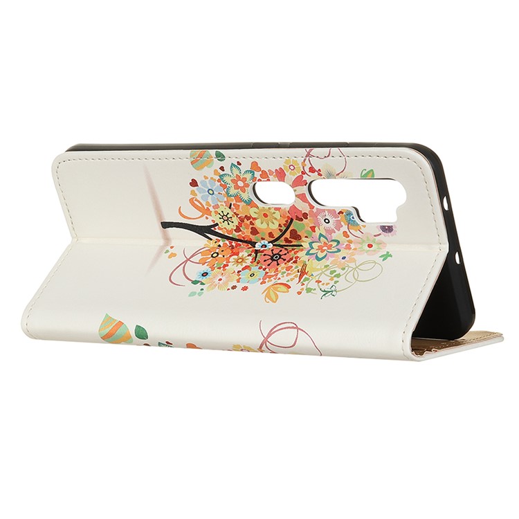 Pattern Printing PU Leather Wallet Stand Phone Case for Xiaomi Mi Note 10/CC9 Pro - Colorful Tree-3