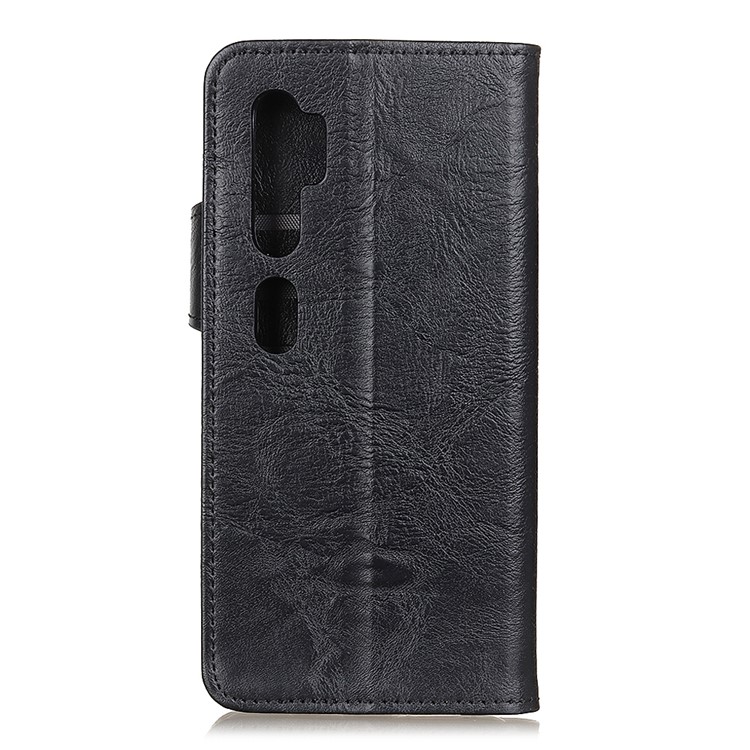 S Shape Crazy Horse Skin Wallet Leather Casing for Xiaomi Mi Note 10/Mi CC9 Pro - Black-3