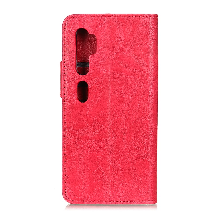 S Shape Crazy Horse Skin Wallet Leather Casing for Xiaomi Mi Note 10/Mi CC9 Pro - Red-3