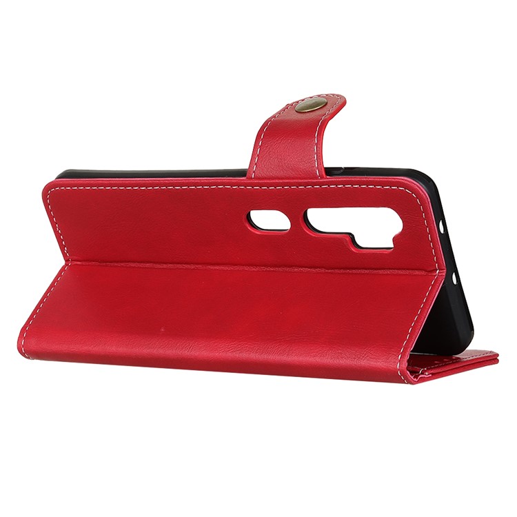 S-shape PU Leather Wallet Cover for Xiaomi Mi Note 10/Mi CC9 Pro - Red-4
