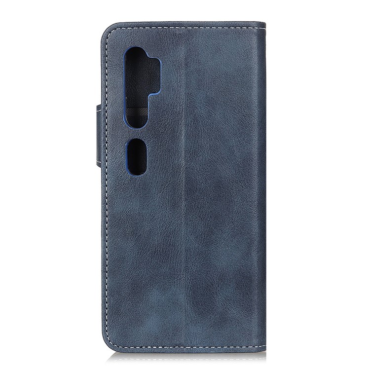 S-shape PU Leather Wallet Cover for Xiaomi Mi Note 10/Mi CC9 Pro - Blue-3