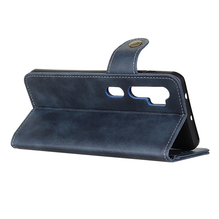 S-shape PU Leather Wallet Cover for Xiaomi Mi Note 10/Mi CC9 Pro - Blue-4
