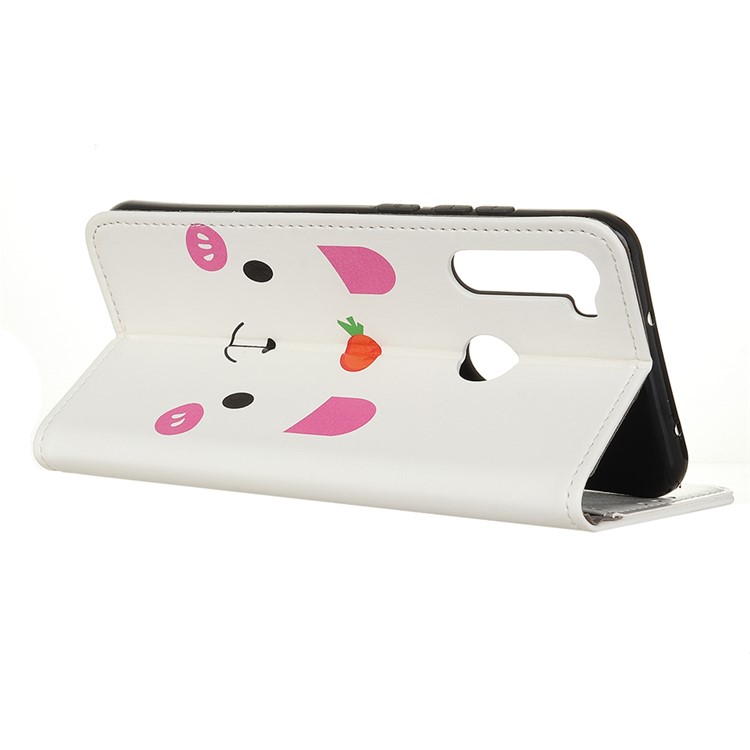 Pattern Printing Flip Leather Wallet Stand Phone Case for Xiaomi Redmi Note 8T - Animal Face and Carrot-3