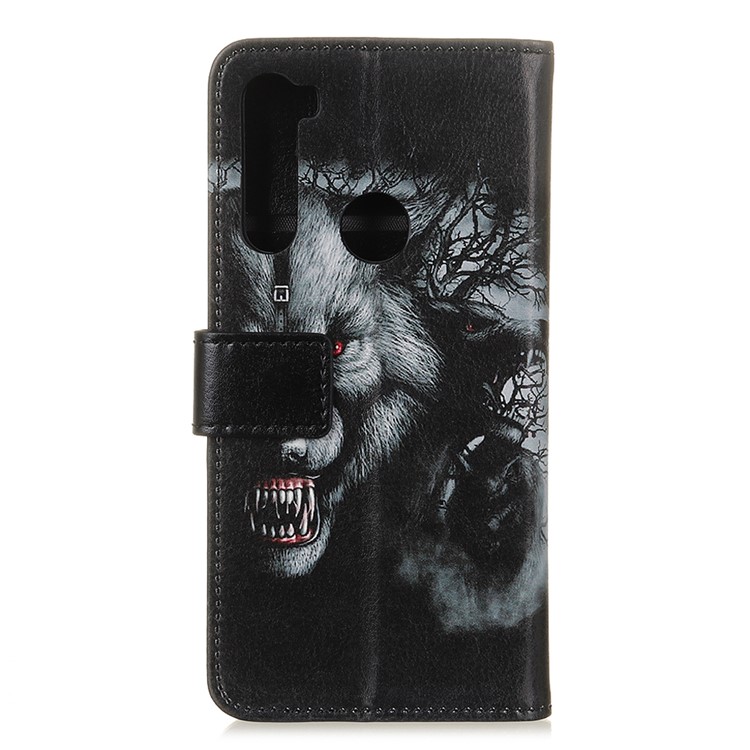 Pattern Printing Flip Leather Wallet Stand Phone Case for Xiaomi Redmi Note 8T - Cruel Wolf-4