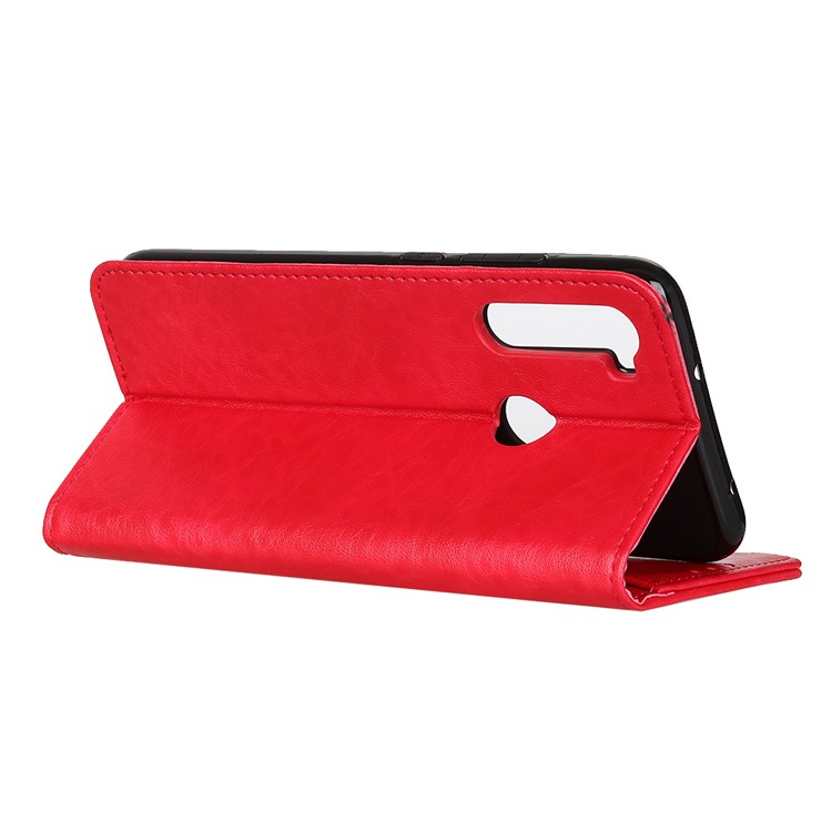 Magnetic Crazy Horse Style Leather Case for Xiaomi Redmi Note 8T - Red-3