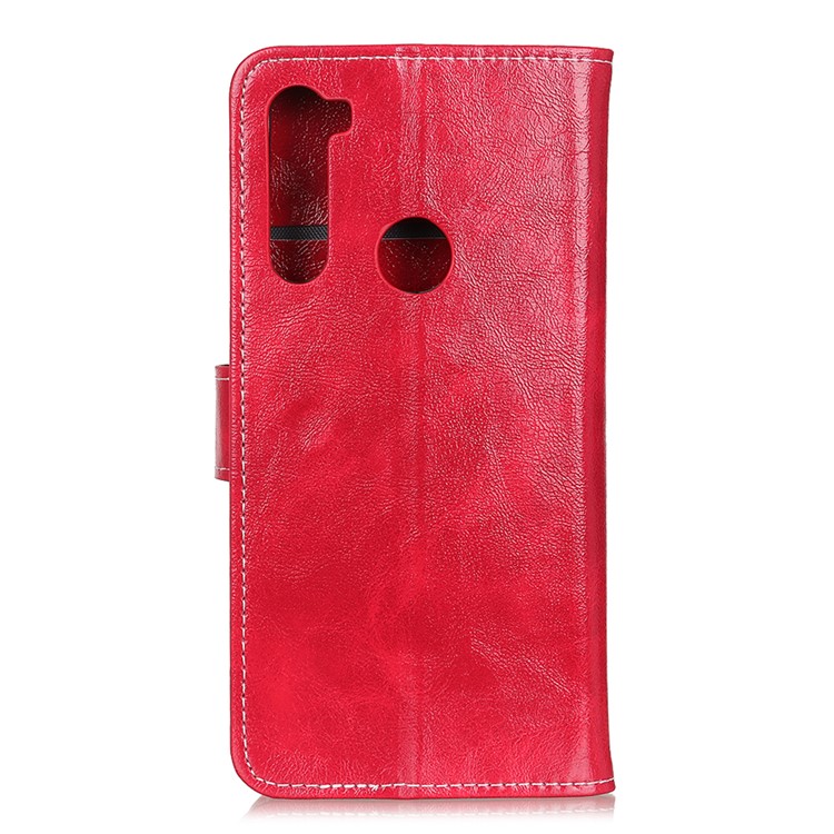 Crazy Horse Skin Cool Leather Wallet Stand Case for Xiaomi Redmi Note 8T - Red-2