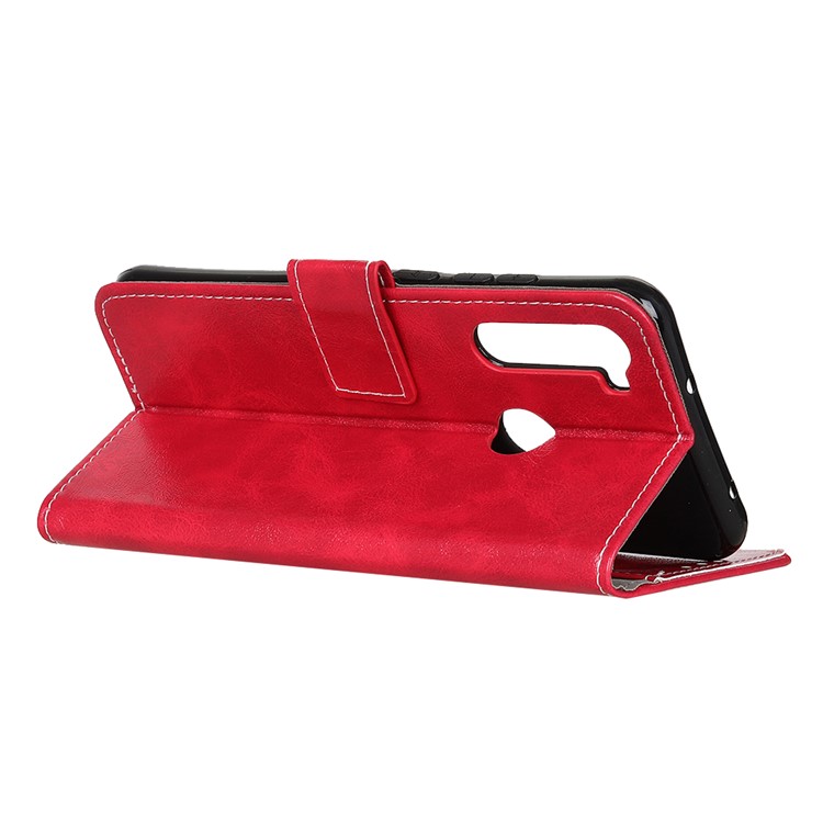 Crazy Horse Skin Cool Leather Wallet Stand Case for Xiaomi Redmi Note 8T - Red-3