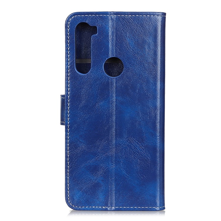 Crazy Horse Skin Cool Leather Wallet Stand Case for Xiaomi Redmi Note 8T - Blue-2