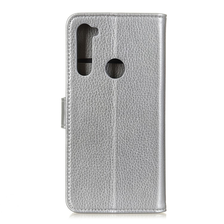 Soft Litchi Surface Leather Wallet Case for Xiaomi Redmi Note 8T - Silver-10