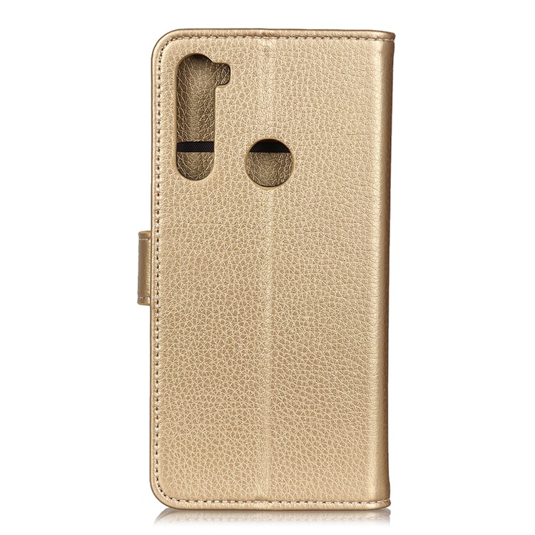Soft Litchi Surface Leather Wallet Case for Xiaomi Redmi Note 8T - Gold-10