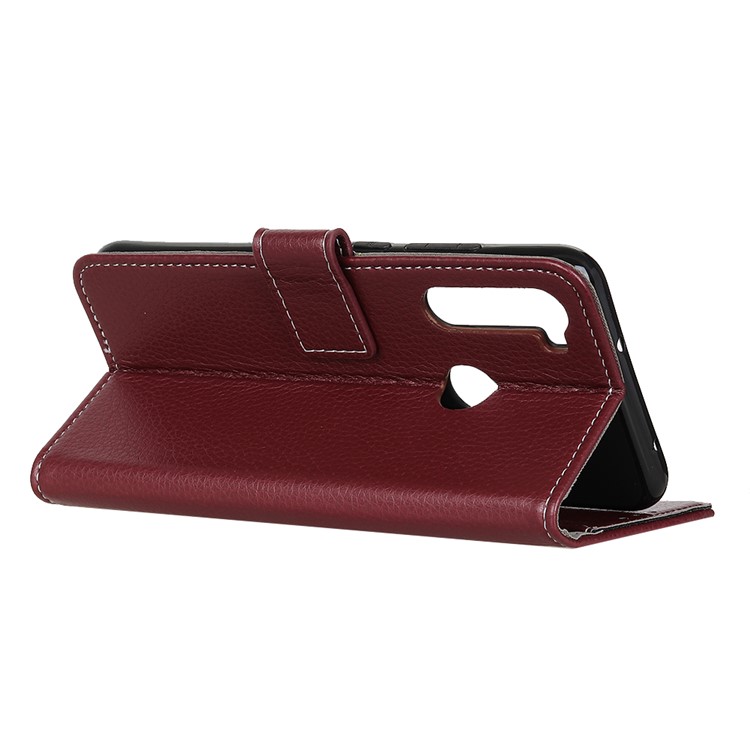 Soft Litchi Surface Leather Wallet Case for Xiaomi Redmi Note 8T - Brown-11