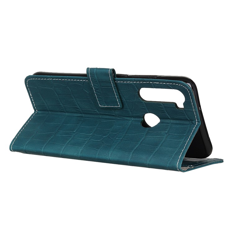 Crocodile Skin Style Leather Wallet Stand Shell Case for Xiaomi Redmi Note 8T - Green-9