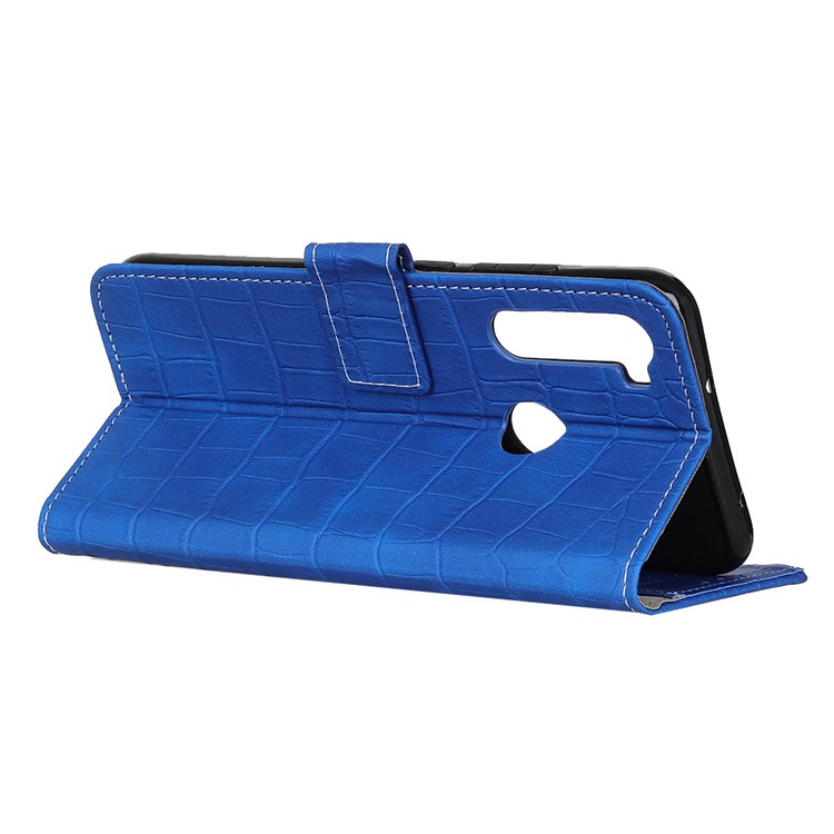 Crocodile Skin Style Leather Wallet Stand Shell Case for Xiaomi Redmi Note 8T - Blue-9