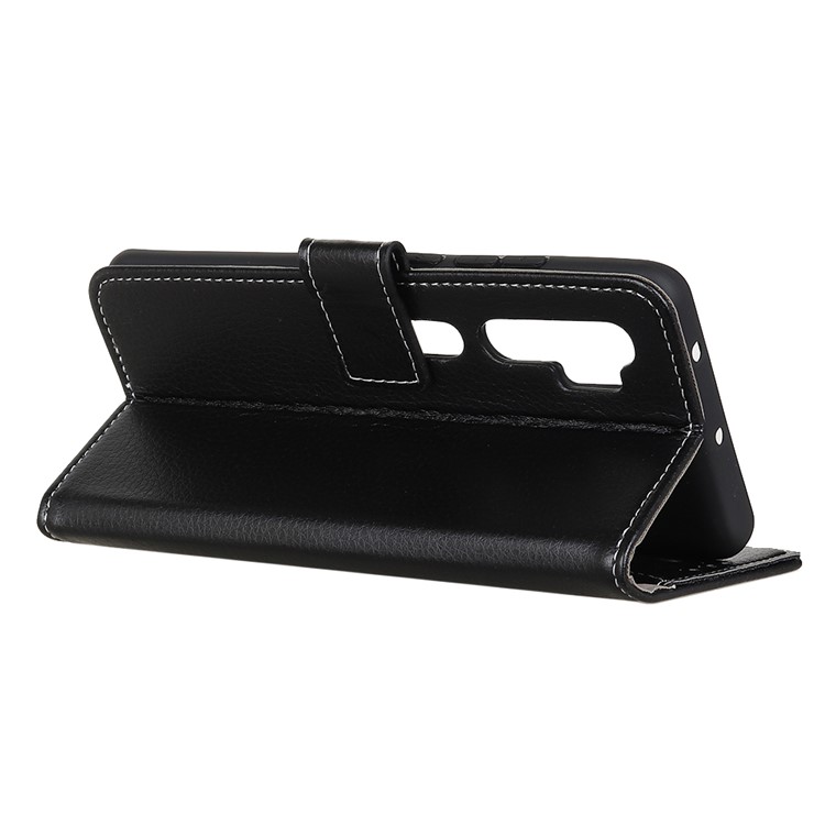 Soft Litchi Grain Leather Cover Shell with Wallet Stand for Xiaomi Mi Note 10/Note 10 Pro/Mi CC9 Pro - Black-11