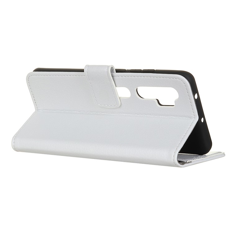 Soft Litchi Grain Leather Cover Shell with Wallet Stand for Xiaomi Mi Note 10/Note 10 Pro/Mi CC9 Pro - White-11