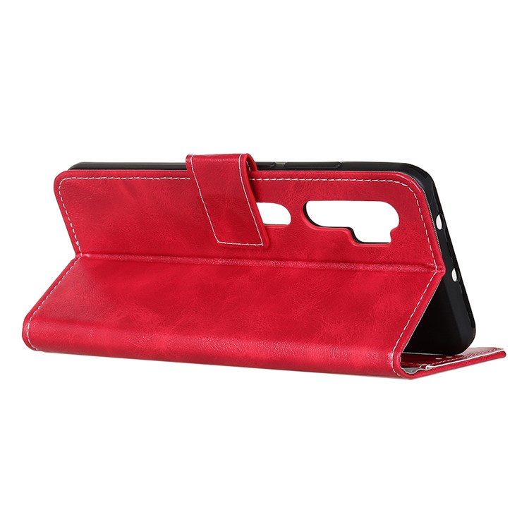 Crazy Horse Skin Leather Mobile Case for Xiaomi Mi Note 10/Note 10 Pro/CC9 Pro - Red-8