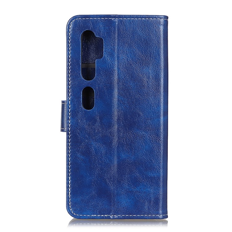 Crazy Horse Skin Leather Mobile Case for Xiaomi Mi Note 10/Note 10 Pro/CC9 Pro - Blue-7