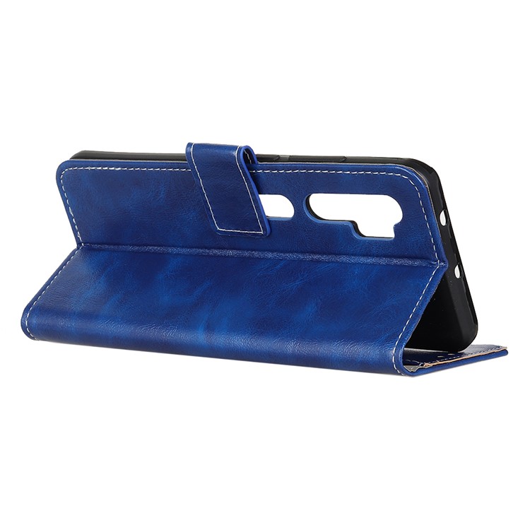 Crazy Horse Skin Leather Mobile Case for Xiaomi Mi Note 10/Note 10 Pro/CC9 Pro - Blue-8