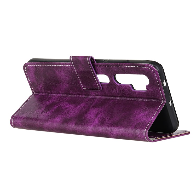 Crazy Horse Skin Leather Mobile Case for Xiaomi Mi Note 10/Note 10 Pro/CC9 Pro - Purple-8