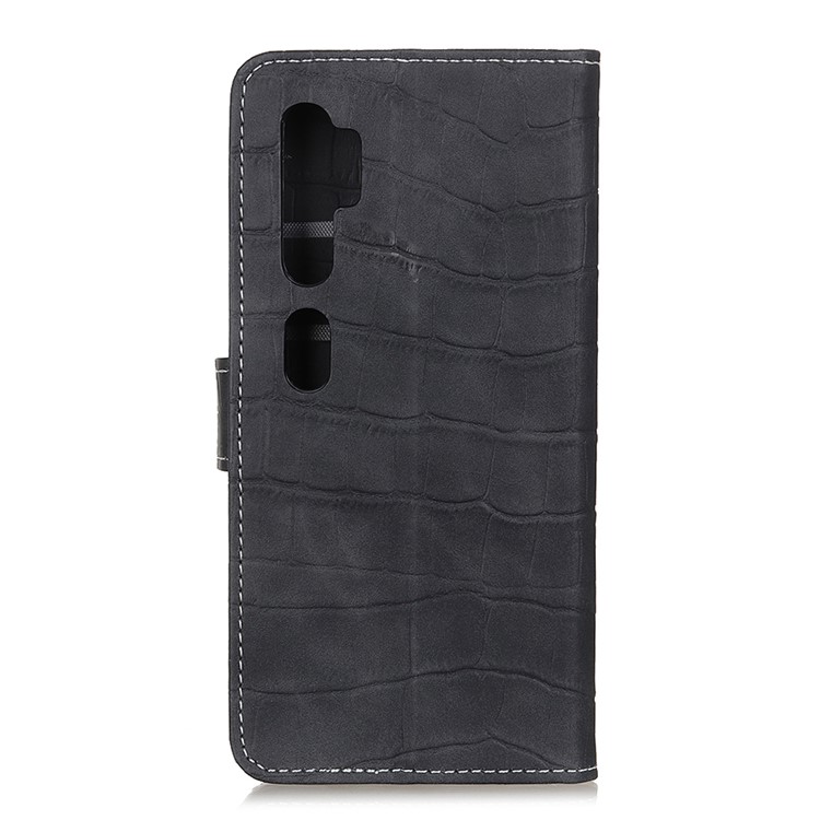 For Xiaomi Mi Note 10/Note 10 Pro/CC9 Pro Crocodile Texture PU Leather TPU Wallet Phone Case - Black-8